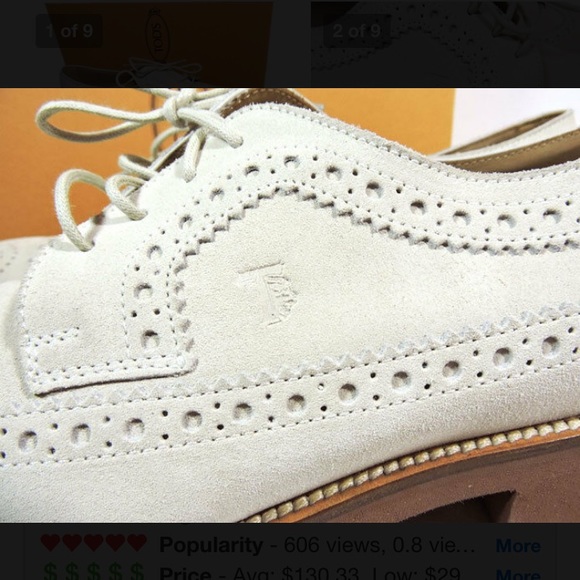 Tod’s Suede Oxford Wingtip in Ivory